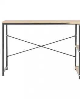 Pracovné stoly Rohový písací stôl 120x72 cm Dekorhome Čierna / dub