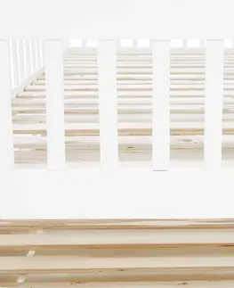 Postele Detská rozkladacia posteľ s prístelkou, biela, masív, PEDREZA