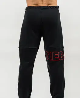 Pánske klasické nohavice Voľné tepláky s vreckami Nebbia Commitment 705 Black - XXL