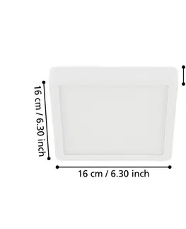 Stropné svietidlá EGLO LED svetlo Fueva 5 IP44 3 000 K biela 16 x 16 cm