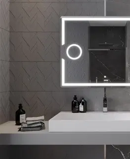 Kúpeľňa MEXEN - Onyx zrkadlo s osvetlením s kozmetickým zrkadlom 100 x 80 cm, LED 600 9813-100-080-611-00