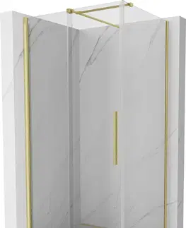 Sprchovacie kúty MEXEN/S - Velár sprchovací kút 100 x 85, transparent, zlatá kartáčovaná 871-100-085-01-55