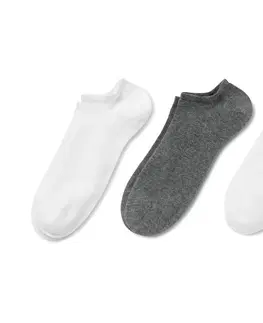 Socks Krátke ponožky, 3 páry, biele a sivé