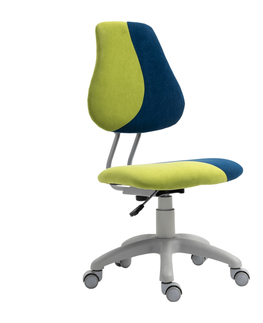 Kancelárske stoličky KONDELA Raidon detská stolička na kolieskach zelená / modrá / sivá