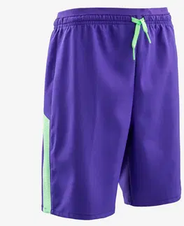 nohavice Detské futbalové šortky Viralto Alpha fialovo-zelené