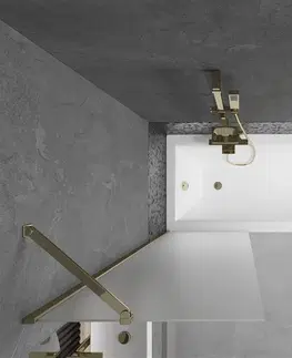 Sprchové dvere MEXEN/S - Next vaňová zástena FIX 60 x 150 cm, dekor, zlatá 895-060-000-00-30-50