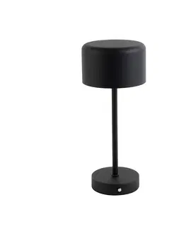 Stolove lampy Moderná stolná lampa čierna nabíjateľná - Poppi