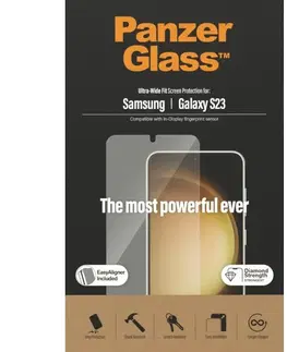 Ochranné fólie pre mobilné telefóny Ochranné sklo PanzerGlass UWF AB pre Samsung Galaxy S23, čierne 7315