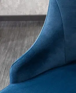 Jedálenské zostavy Chesterfield jedálenská stolička 2 ks ZETHOS Dekorhome Modrá