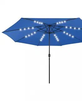 Slnečníky Záhradný slnečník s LED svetlami Ø 400 cm Dekorhome Tehlová