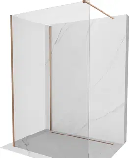 Sprchové dvere MEXEN/S - Kioto Sprchová zástena WALK-IN 135 x 120 cm, transparent, meď kartáčovaná 800-135-212-65-00-120