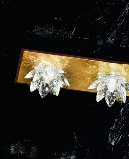 Stropné svietidlá Kögl Fiore stropné svietidlo lístkové zlato krištáľ 2pl