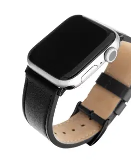 Príslušenstvo k wearables FIXED Kožený remienok pre Apple Watch 384041 mm, čierny FIXLST-436-BK