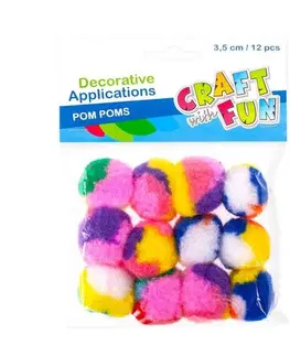Kreatívne a výtvarné hračky EURO-TRADE - Pom Pom farebný 12ks
