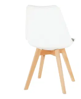 Jedálenské stoličky KONDELA Damara jedálenská stolička biela / hnedá / buk
