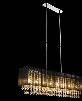 Závesné svietidlá Globo Závesné LED svietidlo Bagana kov, sklo a hodváb
