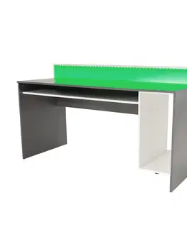 Herné stoly PC stôl/herný stôl, grafit/biela, TEZRO NEW