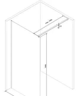 Sprchové dvere MEXEN/S - Kioto Sprchová zástena WALK-IN 100 x 200 cm, prúžky 8 mm, meď kartáčovaná 800-100-101-65-09