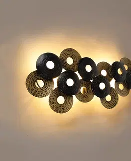 Nastenne lampy Orientálne nástenné svietidlo starožitné zlaté 3-svetlo - Balla