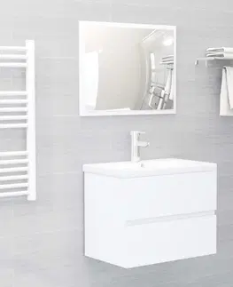 Kúpeľňové skrinky Skrinka pod umývadlo 60 cm Dekorhome Biela lesk