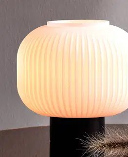 Lampy na nočný stolík Nordlux Stolná lampa Milford sklenené podstavec čierny