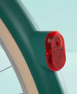 cyklistick Zadné svietidlo na dynamo LED na mestský bicykel Elops zelené
