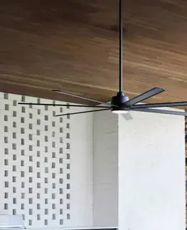 Stropné ventilátory so svetlom Beacon Lighting Stropný ventilátor so svetlom Atlanta čierny DC tichý Ø 183 cm