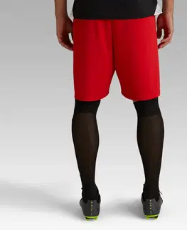 nohavice Futbalové šortky pre dospelých F100 červené