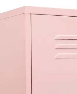 Kancelárske skrine Plechová skrinka Dekorhome Ružová