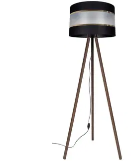 Lampy  Stojacia lampa CORAL 1xE27/60W/230V hnedá/čierna/zlatá 