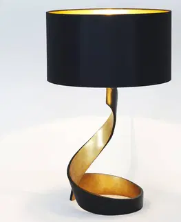 Stolové lampy Holländer Stolová lampa Vortice, čierno-zlatá