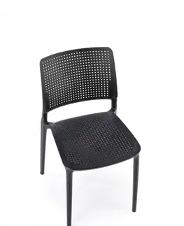 Jedálenské zostavy Stohovateľná jedálenská stolička K514 Halmar Čierna
