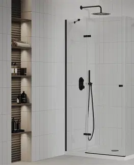 Vane MEXEN/S - Roma sprchovací kút 110x100 cm, transparent, čierna + biela vanička so sifónom, 854-110-100-70-00-4010B