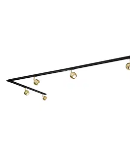 Kolajnicove svietidla Moderný koľajnicový systém čierny so zlatým 5-svetlým 1-fázovým - Gissi
