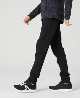 nohavice Chlapčenské nohavice 900 na cvičenie čierne