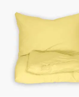 Posteľná bielizeň Bavlnené obliečky, Jersey svetlo žlté 140 x 200 cm + 70 x 90 cm