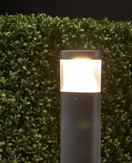 Vonkajšie stojanové svietidlá Lucande Milou soklové LED svietidlo z hliníka