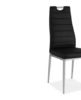 Jedálenské stoličky Signal Stolička H260 chróm/čierna eko koža