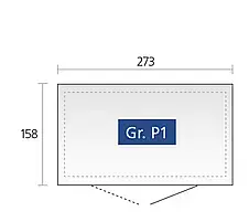 PANORAMA Biohort Záhradný domček BIOHORT Panorama P1 - 273 × 158 cm (tmavo šedá metalíza)