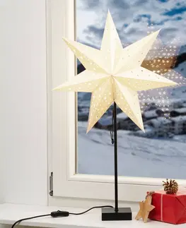 Vianočné svetelné hviezdy Markslöjd Stojaca hviezda Solvalla, výška 69 cm, zlatá
