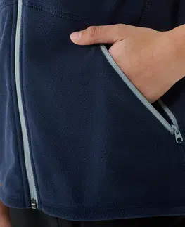 mikiny Detská fleecová vesta MH150 7-15 rokov modro-sivá