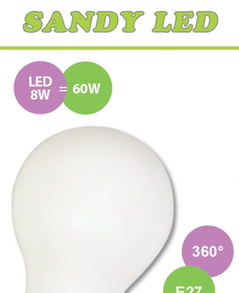 Žiarovky LED žiarovka Sandy LED  E27 S2410 8W OPAL neutrálna biela