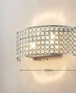 Nástenné svietidlá Lucande Krištáľové nástenné LED svietidlo Alizee chróm