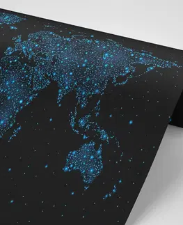 Samolepiace tapety Samolepiaca tapeta mapa sveta s nočnou oblohou