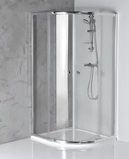 Sprchové dvere AQUALINE - ARLETA štvrťkruhová sprchová zástena 800x800mm, číre sklo HLS800Y
