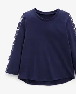 mikiny Detské tričko 100 s dlhým rukávom na cvičenie námornícke modré