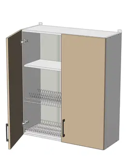 Kuchynské skrinky horná vysoká skrinka s odkvapkávačom š.60, v.92, Modena WD6092, grafit / šedá činčila