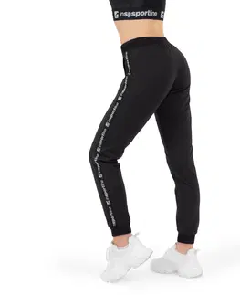 Dámske klasické nohavice Tepláky inSPORTline Comfyday Woman predĺžená - čierna - M