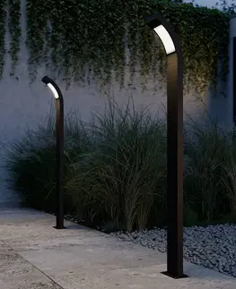 Osvetlenie príjazdovej cesty Lucande Chodníkové LED svietidlo Juvia grafitový hliník