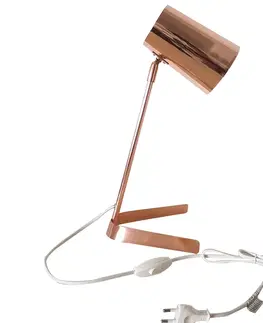 Osvetlenie Stolná lampa FABEL Tempo Kondela Rosegold